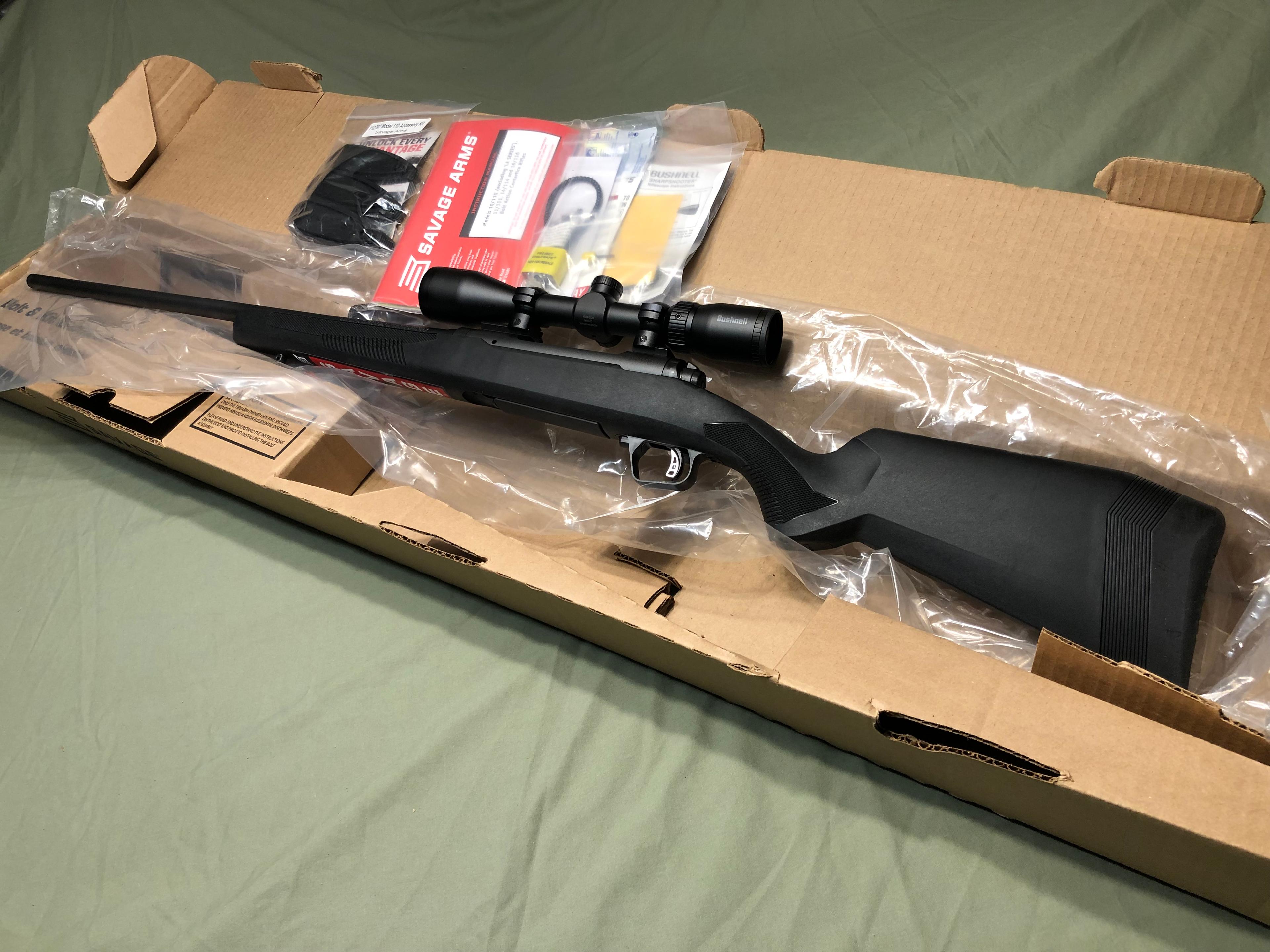 Photo of NEW! Savage 110 Engage Hunter XP 30-06 Sprg Bolt-Action Rifle Combo w/Bushnell Engage 3-9x40mm Scope